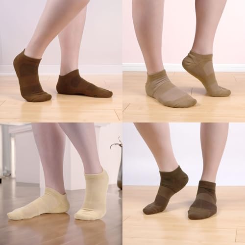 Image of BambooMN Men and Women's Rayon from Bamboo Low Cut Ankle Socks for Sports, Work and Everyday Wear - 4 Pairs - Unisex Sizing