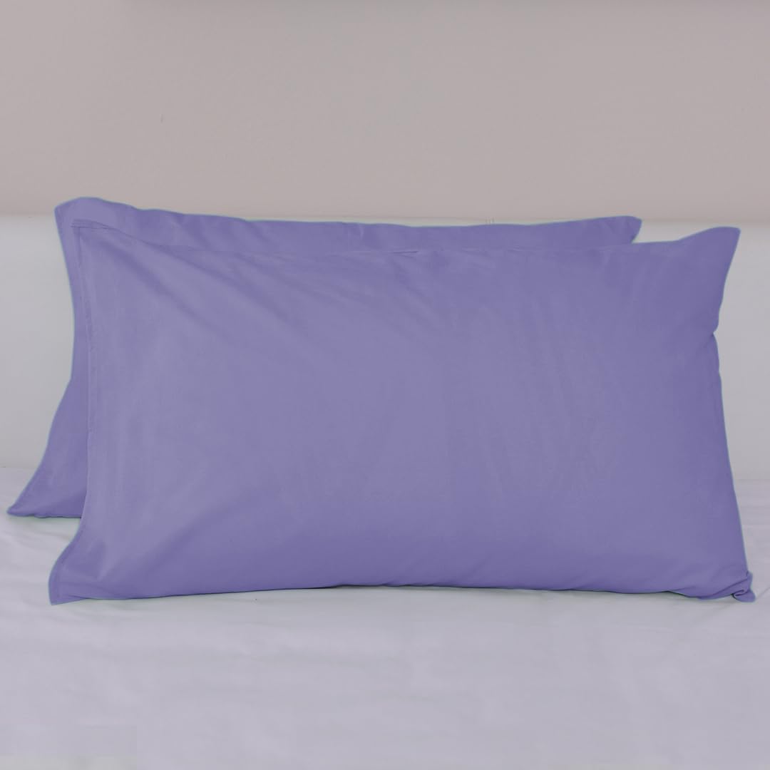 LARA MORADA - Set Completo Lenzuola Una Piazza E Mezza, Misura Francese, 100% Cotone, Made in Italy, Tinta Unita, per Letto 1 Piazza E Mezza 140x200cm, Lilla