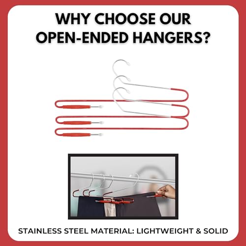 Image of [20-Pack] ROLLYWARE Saree Hanger With Lockable Technology- Premium Non-Slip Stainless Steel Hanger For Sarees, Pants, Trouser, Velvet, Scarfs & Other Clothes