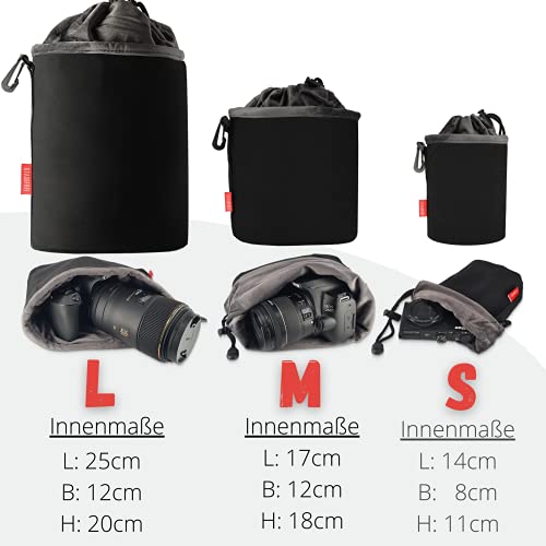 Magnet-Kauf STAUBFREI Neopren Kamerabeutel Kamera Tasche mit Fütterung Kameratasche oder Objektivtasche Mit Fleece und Mikrofaser Schutz (Größe:S) – Bild 3