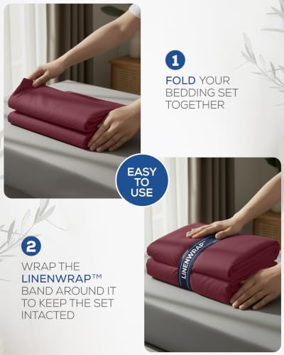 Image of Utopia Bedding Queen Sheet Set 4 Piece Soft Sheets - Burgundy