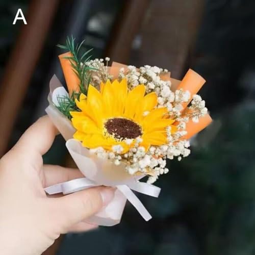 Image of Blue Small Bouquet Car Air Freshener Vent Clips, Mini Dried Flowers for Air Outlet Perfume Decoration, Interior Accessories