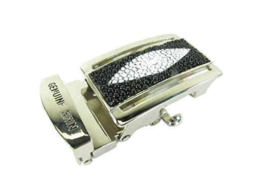 Genuine Stingray Skin Leather Stainless Steel Auto Locking Buckle for Flat Belt
