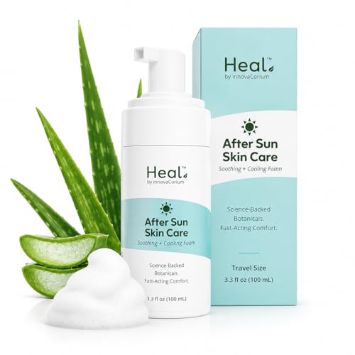 Heal Aftersun Lotion with Aloe Vera | After Sun Lotion for Sunburn Relief | After Sun Skin Care Soothing Foam | After Sun Care, After Sun Travel Size 3.3 oz'