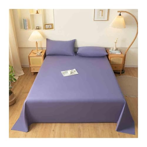 RUZGAR Waterproof Flat Sheets Twin Full Queen Size Bed Sheet Mattress Protector Sheet Luxury and Soft Bedspread(Purple,200x230cm)