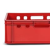 gardivo E2 Kisten Rot 5 Stück 60x40x20 Meischkiste, Metzgerkiste, Lagerkiste in rot, stapelbbar lebbensmittelecht robust fleischerkiste kunststoff Eurobox