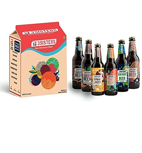 Image of 3Sisters Non Alcoholic Beer - Assorted Flavors - (Pack of 6 Bottles x 330ml each)
