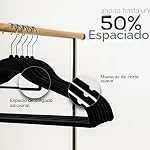 Utopia Home Perchas Terciopelo con Tie Bar (Negro, Paquete de 50)
