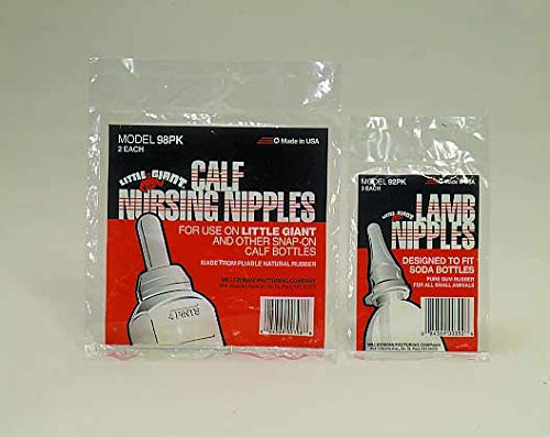 Little Giant® Lamb Nursing Bottle Nipples | Feeding Bottle Tops for Calves | 3 Pack Screw On Nipples