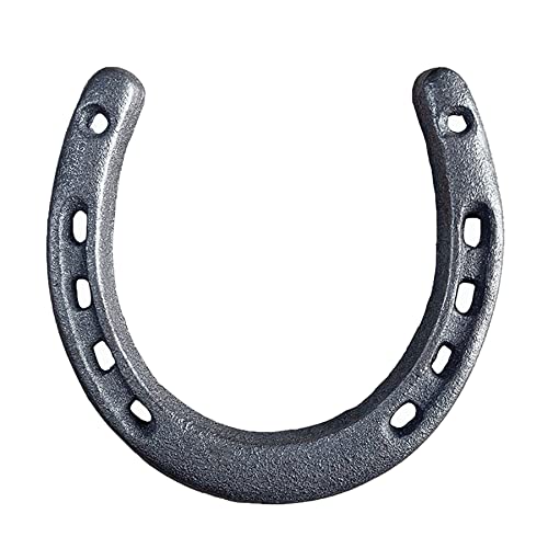 Atpxdk 6 pcs Cast Iron Horseshoe Wall Decor, Durable Medium Cast Iron Horse Shoes Decoration for Good Luck