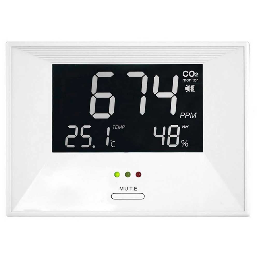 TFA Dostmann CO2-Messgerät, 31.5003, CO2-Monitor AIRCO2NTROL LIFE, mit Temperatur und Luftfeuchtigkeit, zur Raumluftüberwachung, mit Alarmfunktion, Dual-Beam-Sensor, Kohlenstoffdioxidmesser, weiß