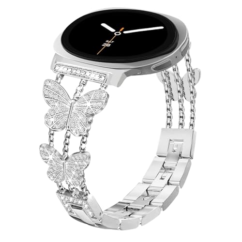 Alociaga �L���L���o���h Samsung Galaxy Watch 8 40mm 44mm�Ή� ���f�B�[�X �_�C�������h �o�^�t���C ���^���u���X���b�g ���C���X�g�[���X�g���b�v Galaxy Watch 8�p (���A�V���o�[)
