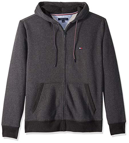 Tommy Hilfiger Men's Big and Tall Hoodie Sweatshirt, charcoal...