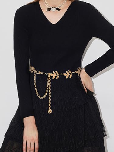 Waist Chain for Women Metal Belly Belt Adjustable Link Belt for Dress Jeans3