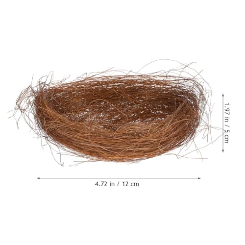 Image of 5 Inch Artificial Bird Nest Decoration with Eggs Rustic Birdcage Accessory for Garden Home Photography and Easter Party Display