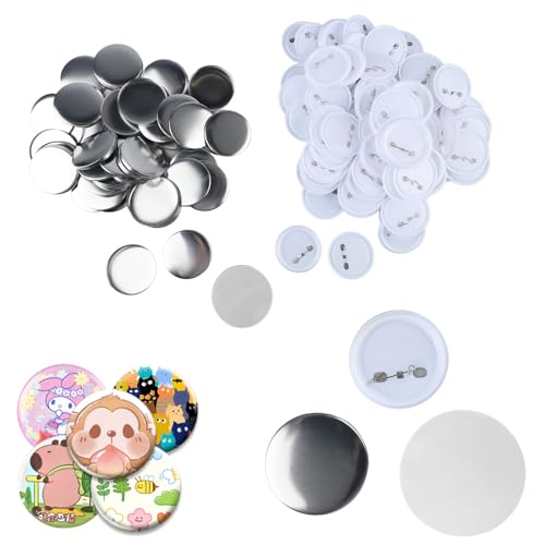 100 Stück Blanko-Knopfherstellungszubehör, Runde Abzeichen-Knopfnadeln Für Knopfherstellungsmaschine, 58 Mm