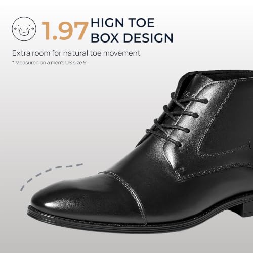 Image of Holy dove Mens Dress Boots Leather Oxford Chukka Boots | Hi-Poly insole,non-slip rubber outsole, business formal, ankle-high chukka Oxford style