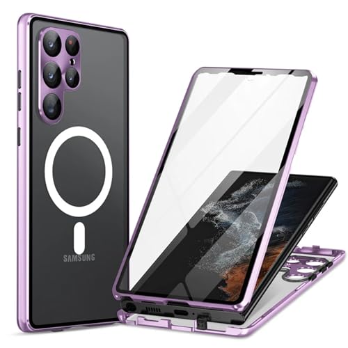 Coque rigide Samsung S21 Ultra contre les rayures avec aimant intégré violet