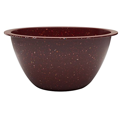 Zak Designs 12.75in Confetti Mixing Bowl, Made with Durable Eco-Friendly Melamine Material, Extra Large Size Serving Dinnerware, Perfect for Indoor/Outdoor Activities (Brick, XL, BPA-Free)