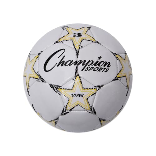 Champion Sports Viper Soccer Ball, Size 3 &ndash; Soft Touch TPU Cover, Airlock Bladder, Youth Under...