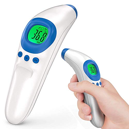 Forehead Thermometer Gun for Adults and Children,Non-Contact Digital Infrared Thermometer with LCD Backlight