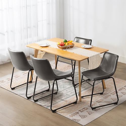 Image of Waleaf Dining Chairs Set of 4, 18 inch Faux Leather Counter Height Bar Stools