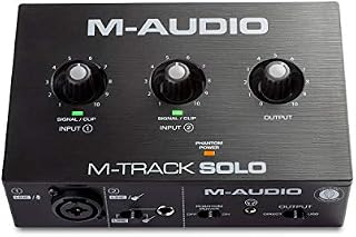 M-Audio M-Track Solo USB Audio Interface for Recording, Streaming and Podcasting with XLR, Line and DI Inputs, Plus a Software Suite Included