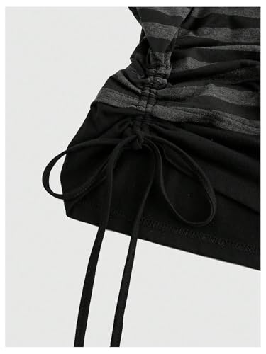 SHENHE Women's Oversized Gothic Grunge T Shirt Off Shoulder Striped Dolman Sleeve Y2k Tee Shirt4