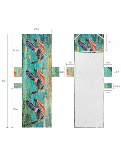 Sea Turtle Beach Lounge Chair Towel Cover, Soft Chaise Lounge Towel with Side Pockets Patio Pool Chairs Cover for Beach/Pool Sunbathing 29x85 Coastal Nautical Ocean Summer Beach