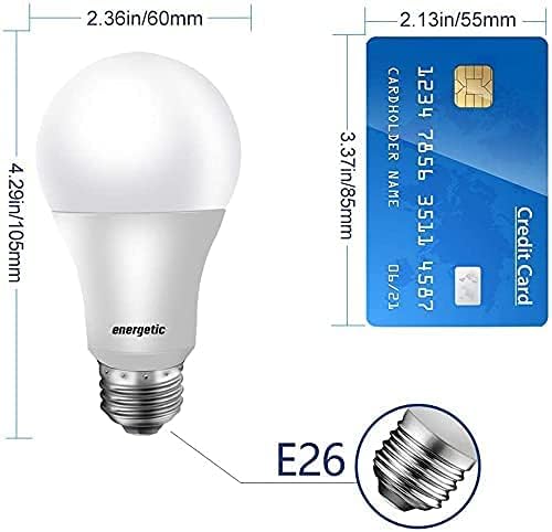 Energetic 24 Pack A19 3000k LED Light Bulbs Frosted 60 Watt Equivalent, E26 Base, Non-Dimmable, 760lm, UL Listed