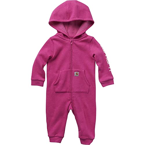 Carhartt baby-girls Long-sleeve Hooded Zip-up Footless Jumpsuit One-piece Hoodie