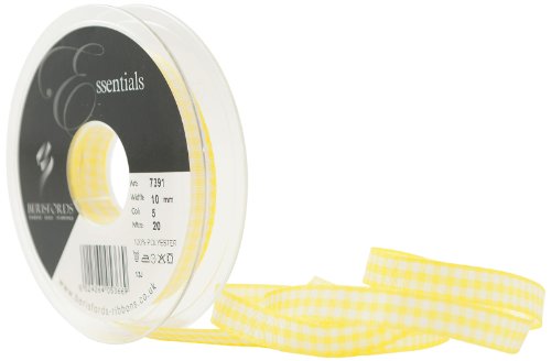 Berisfords Nastro con Motivo a Quadri, Giallo