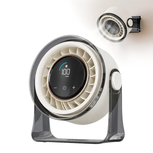 Image of MERTTURM Portable Turbo Desktop Fan, 11H Cooling USB Rechargeable Silent Powerful Table Fan with LED Display /360Adjustable, Electric Quiet Small Cordless Fan for Home /Office /Bedroom /Kitchen /Travel