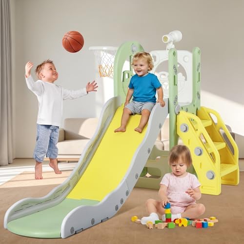 6 in 1 Toddler Slide Climber Playset for Kids Boy Girl 1-3 Indoor Outdoor