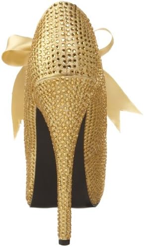 Bordello by Pleaser Women's Teeze-04R Pump,Gold Rhinestones,8 M US | Image 2