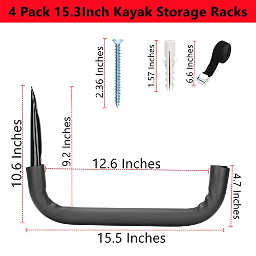 Crochets de rangement pour kayak, planche de surf et support de charge 45 kg