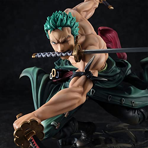 Roronoa Zoro One Piece Statue Action Figure With One Piece Bonus Cards,Realistic Character Model Decoration Ornaments,Three Swords Style Secret Technique Three Thousand Worlds Una Pieza 三千世界 ワンピース #TOP19