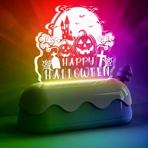 LOHAS Halloween Night Light for Kids, Pumpkin Night Lights, USB Rechargeable, Color Changing RGB, Lamp for Adults, Children, Room Décor