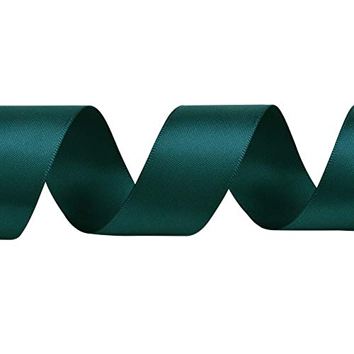 Ribest 1 Inch Teal Double Face Satin Ribbon 50 Yards Per Roll For Gift Wrapping Flowers Bouquet Hair Accessories Wedding Birthday #TOP2