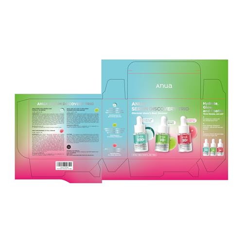 Image of Anua Serum Discovery Trio, Hyaluronic Acid, PDRN, Azelaic Acid & TXA Face Serum Kit, Mini Travel Essentials for Soothing & Glass Glow Hydration, Makeup Prep, Korean Skincare Gift Set, 0.33 fl.oz x 3ea