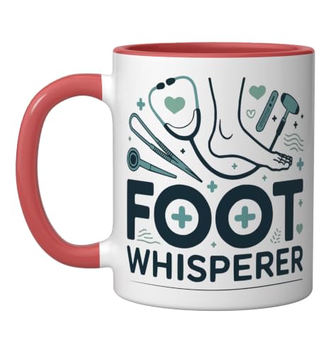Podiatrist Foot Doctor Medical Specialist Podiatry Ceramic Mug, Red/White, 11oz