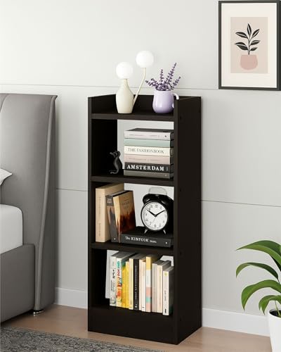 Image of Enigmatic Woodworks Wooden Open Bookshelf Multipurpose for Home Rack Showcase Organizer for Living Room I Study Room I 4-Tier I Finish-Suede DIY (Wenge) 33 * 24 * 90 CM