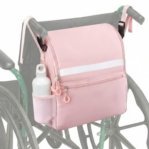 Abbylike Pink Wheelchair Bag, Women Wheelchair Backpack...