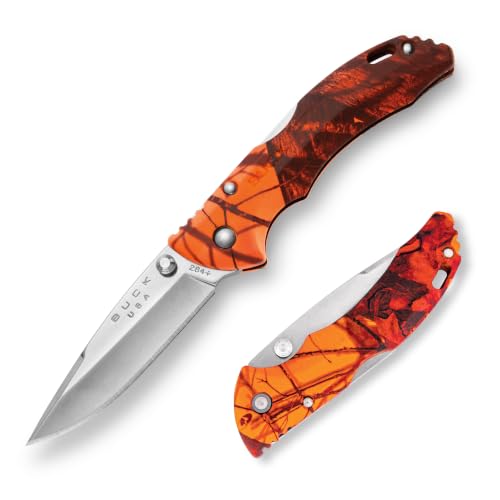 Buck Knives 0284CMS9 Bantam Folding Pocket Knife, Mossy Oak Blaze Orange Camo