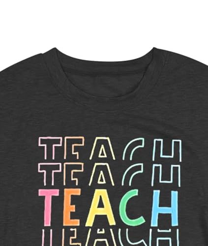 Teacher Shirts for Women Funny Teacher Shirts Vintage Teacher Letter Print Graphic Tshirt Teacher Gifts Top T Shirt4