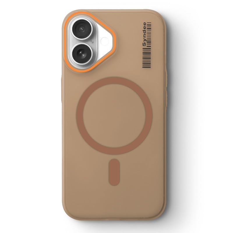 Image of Mr. Case Back Cover for iPhone 16 Sleek Frosted Translucent Back with Wireless Charging Support | Anti-Scratch Shockproof Phone Case - Brown