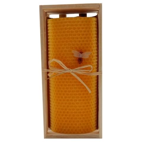 Green Pastures Wholesale Beeswax Yellow Pillar Candle, 3-Inch by 6-Inch Cover
