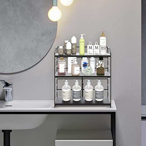 AIRUJIA Porta Spezie A 3 Livelli, Porta Spezie Per Cucina, Spezie Salvaspazio Portaspezie, Organizer Cucina, Ripiani Da Bancone Per Sala Da Pranzo, Ufficio, Ferroso - immagine 6