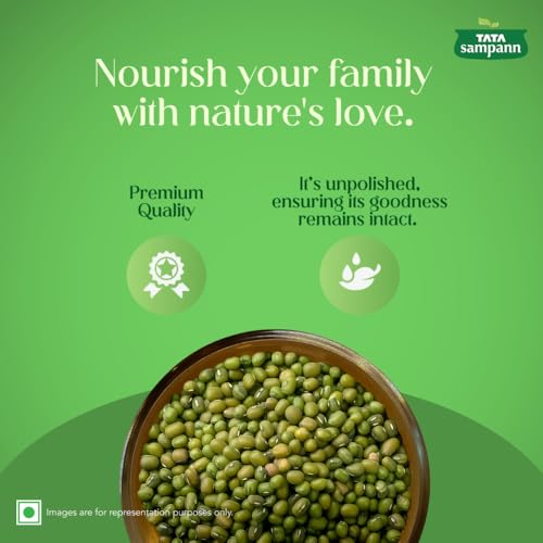 Image of Tata Sampann Unpolished Green Moong Dal (Whole), 500gm (Pack of 3)