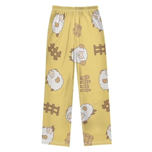 Fence Sheep Boys Pants Boys Athletic Pants Long Pant for Boy with Pockets Wide-Leg Size 6-14Y2
